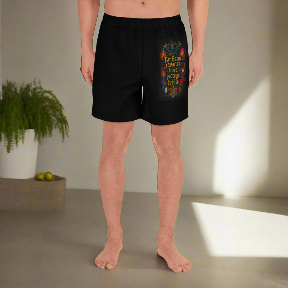 All-Over ESHU Print Unisex Athletic Long Shorts
