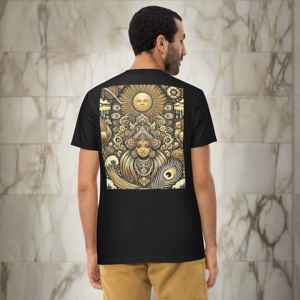 Unisex OSHUN garment-dyed pocket t-shirt