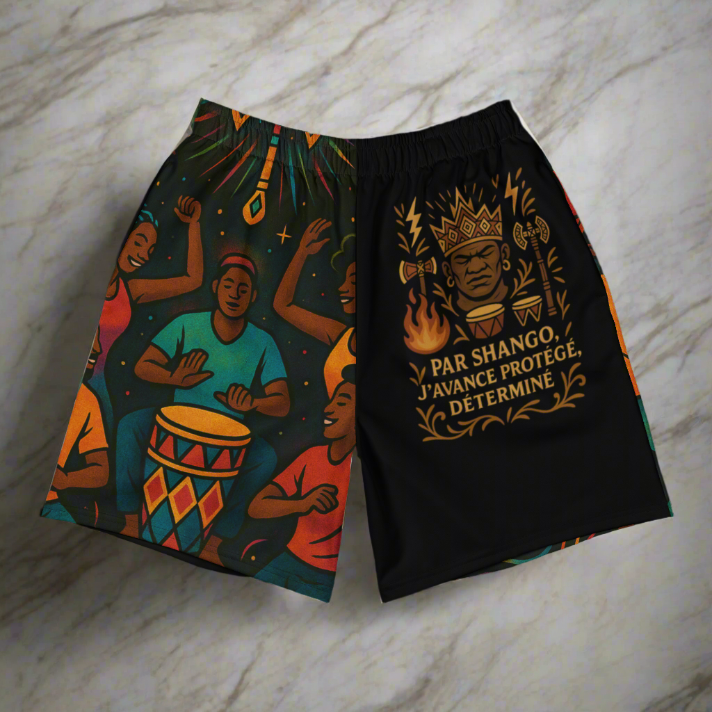 All-Over SHANGO Print Unisex Athletic Long Shorts