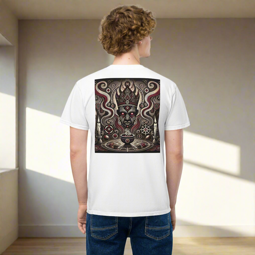 Unisex ESHU  garment-dyed pocket t-shirt