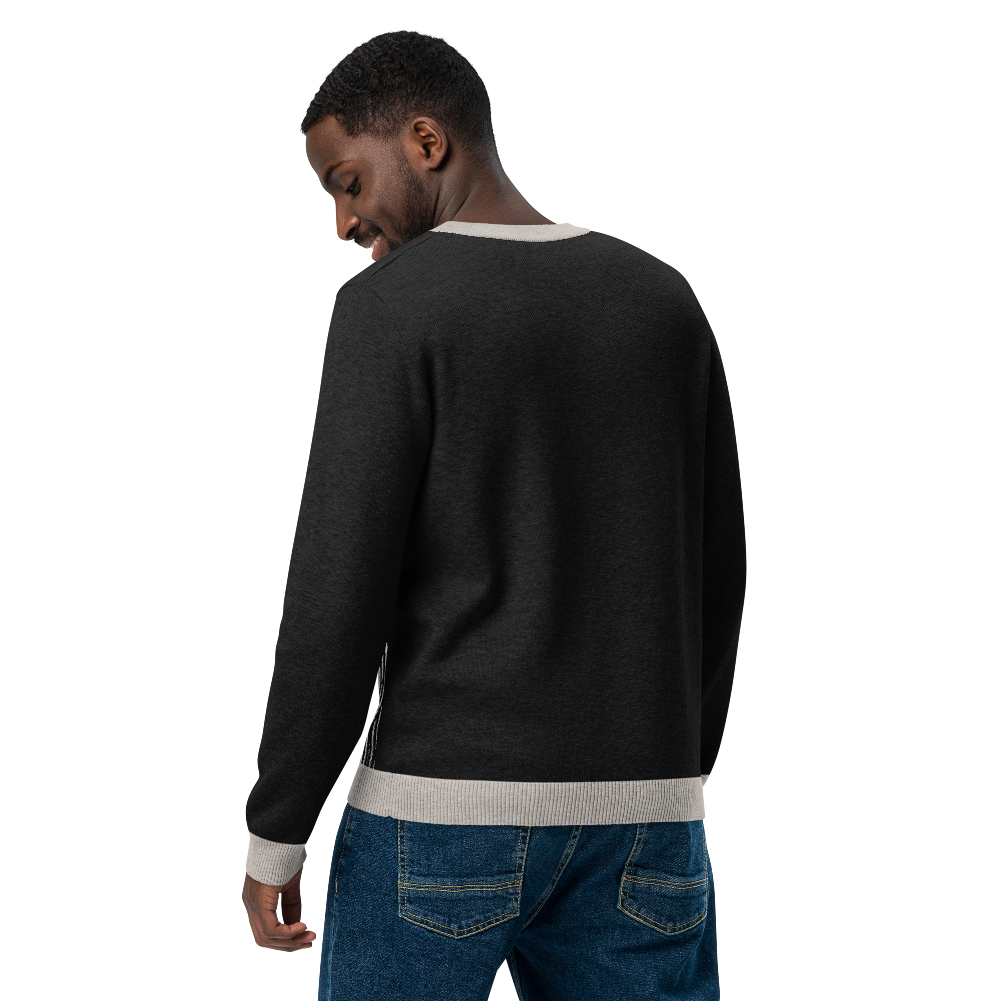 Knitted crew neck sweater