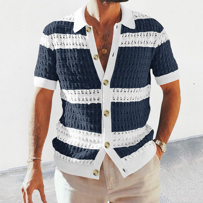 Summer Fashion Mens Clothing Collar Shirts Men Casual Formal