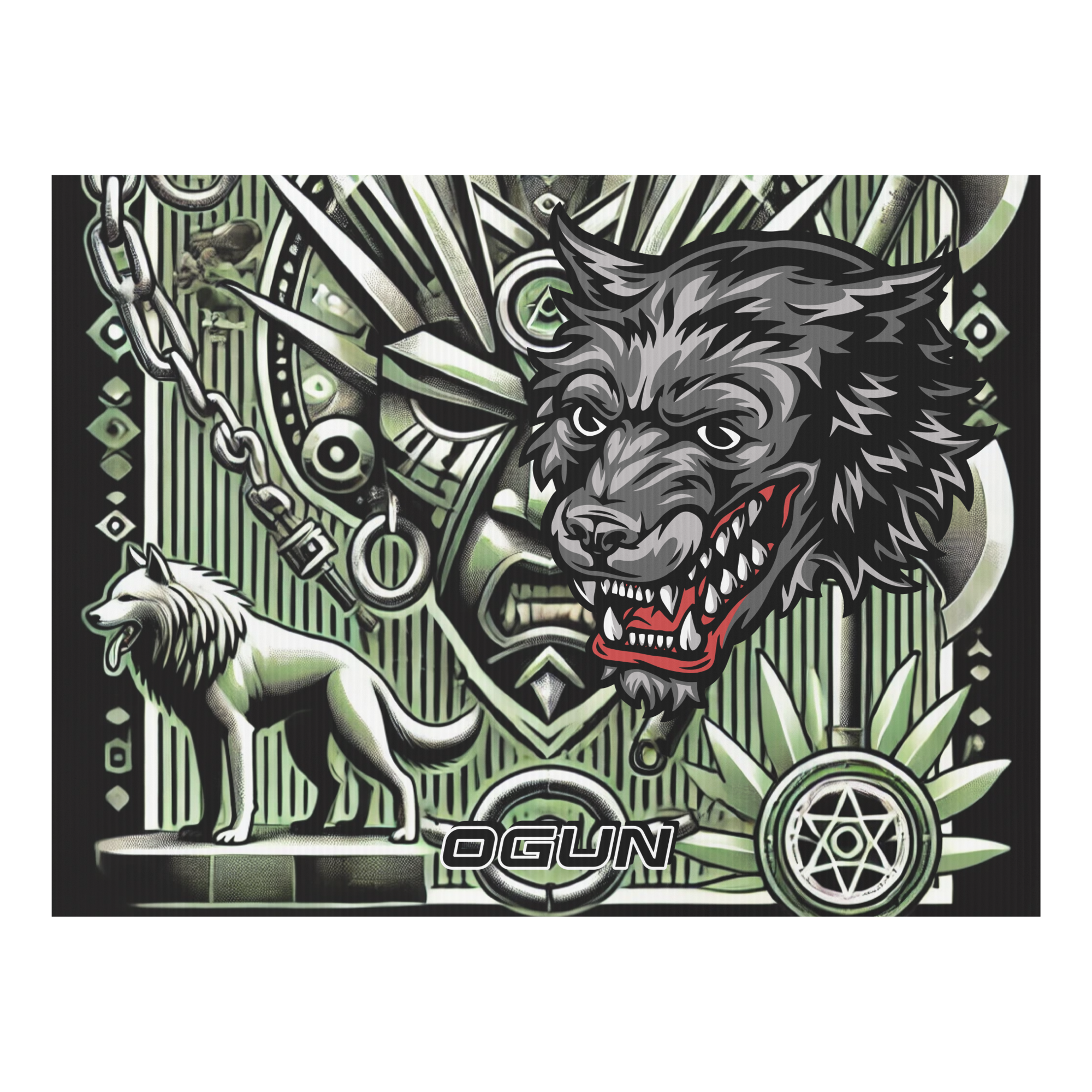 Yard sign OGUN ORISHA  METAL