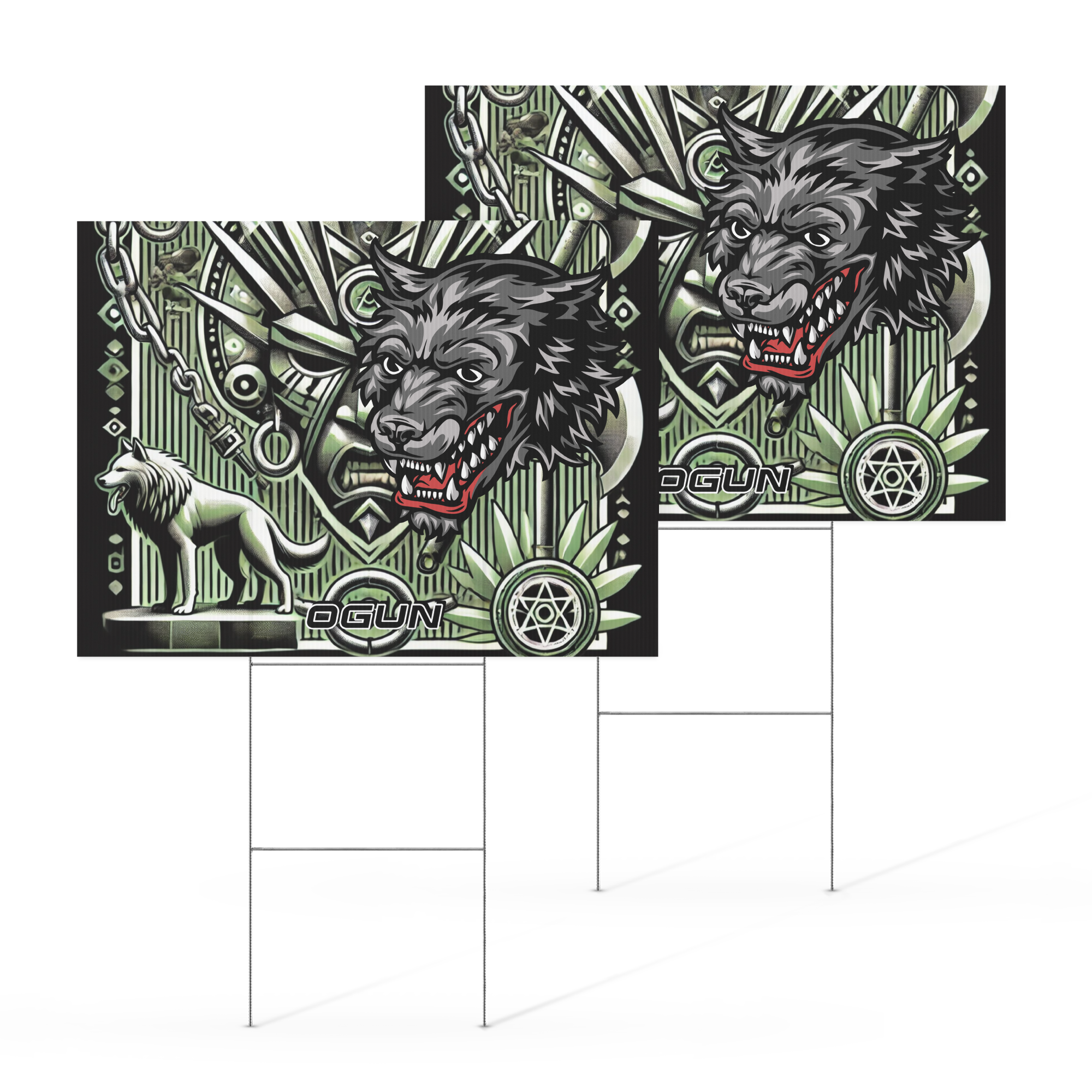 Yard sign OGUN ORISHA  METAL