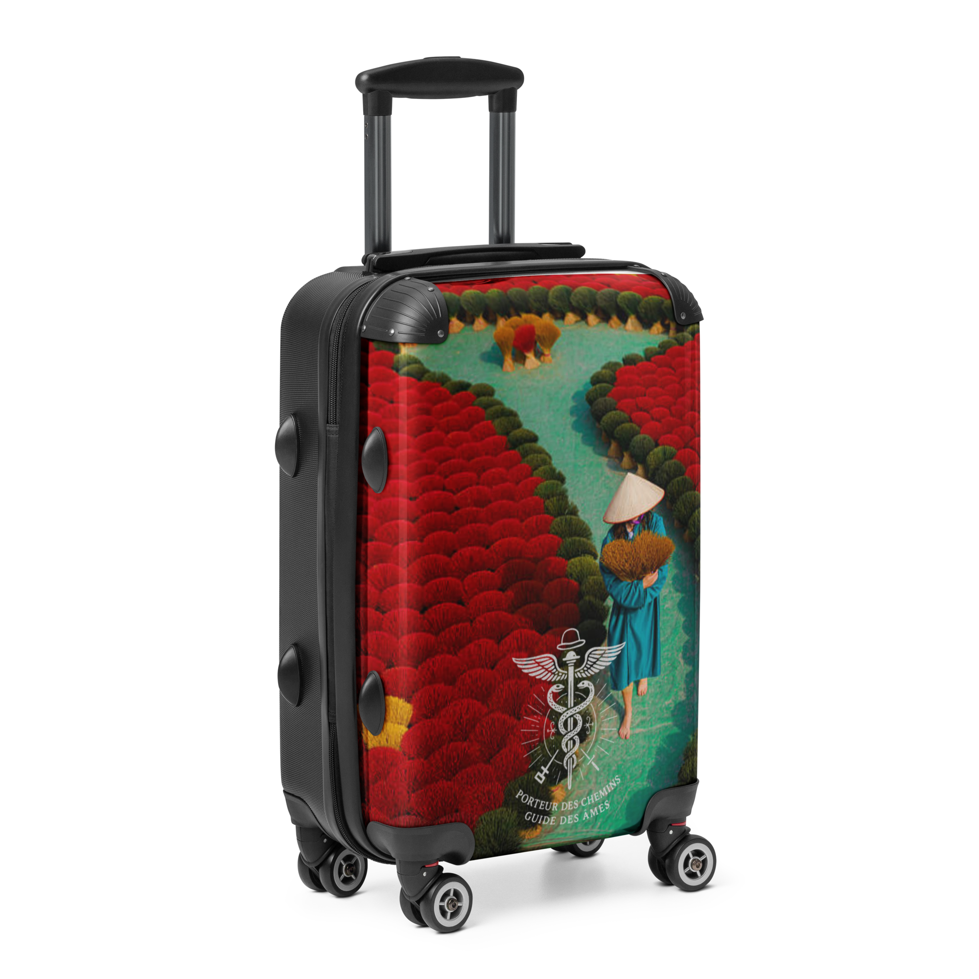 Hard-shell suitcase asia taoisme