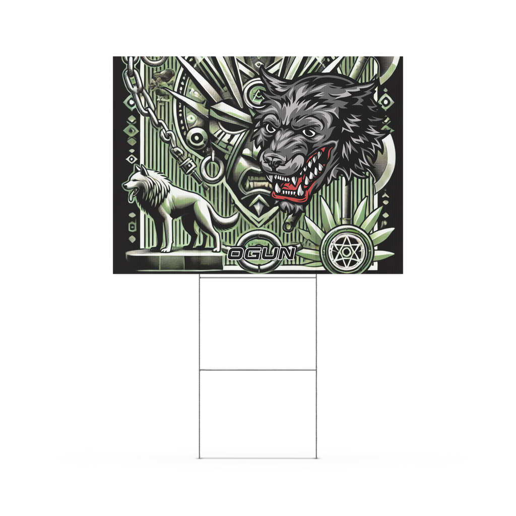 Yard sign OGUN ORISHA  METAL