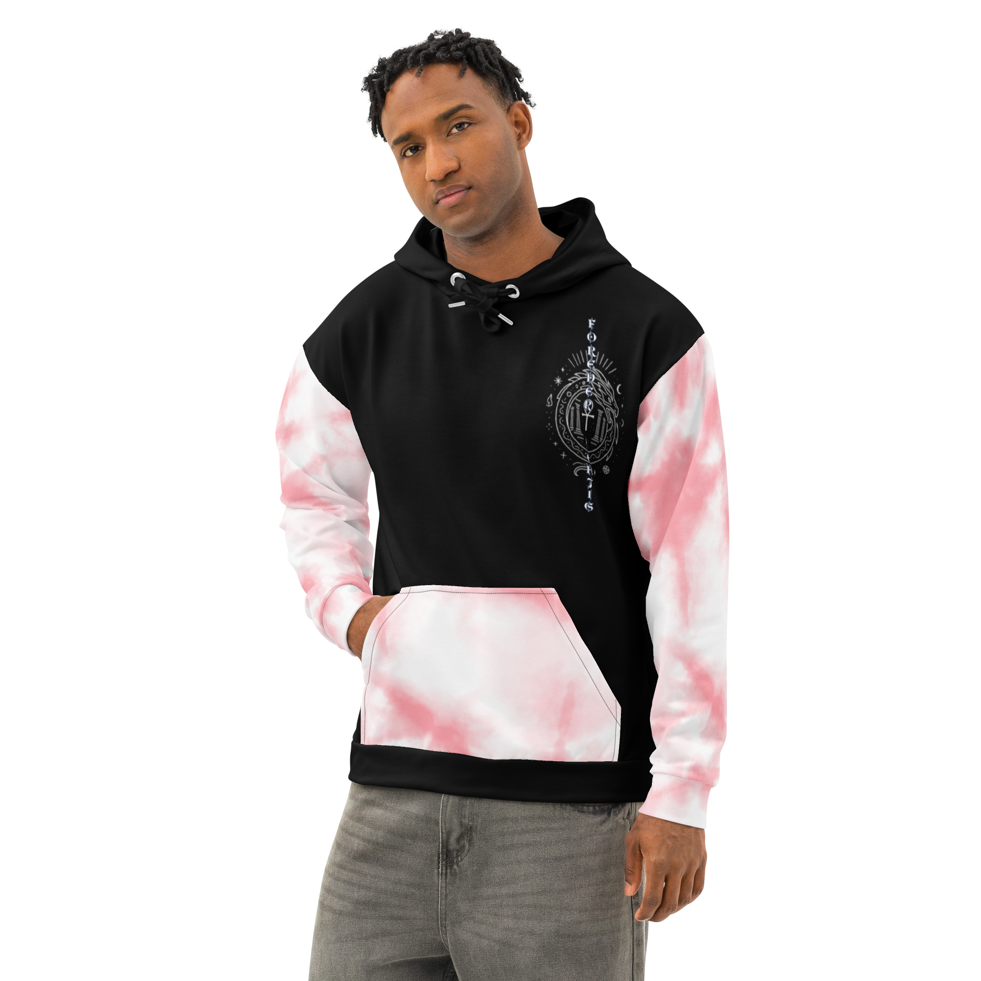 Unisex cotton hoodie ouroboros boho CADUCEUS HERMES