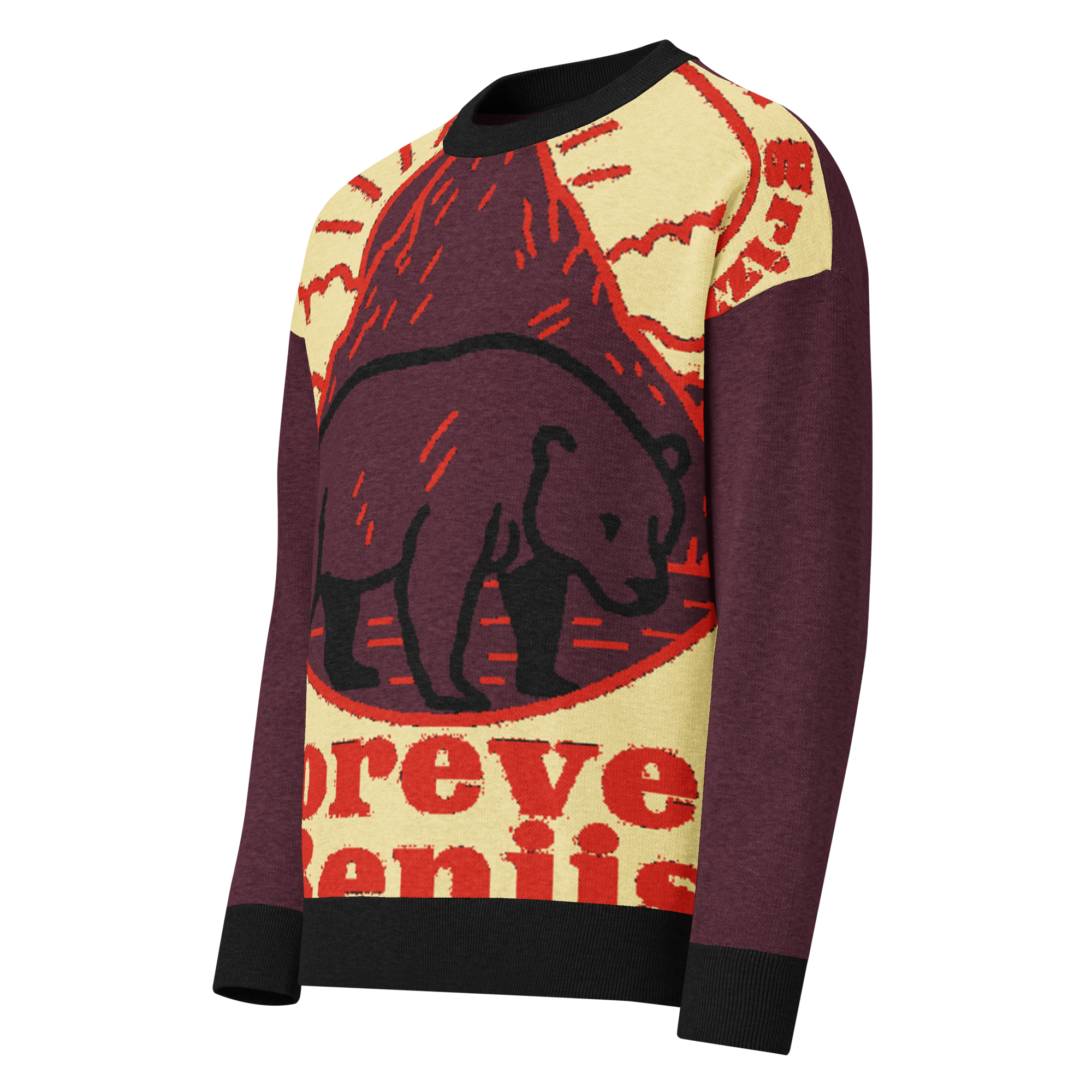 Relaxed fit knitted crew neck sweater