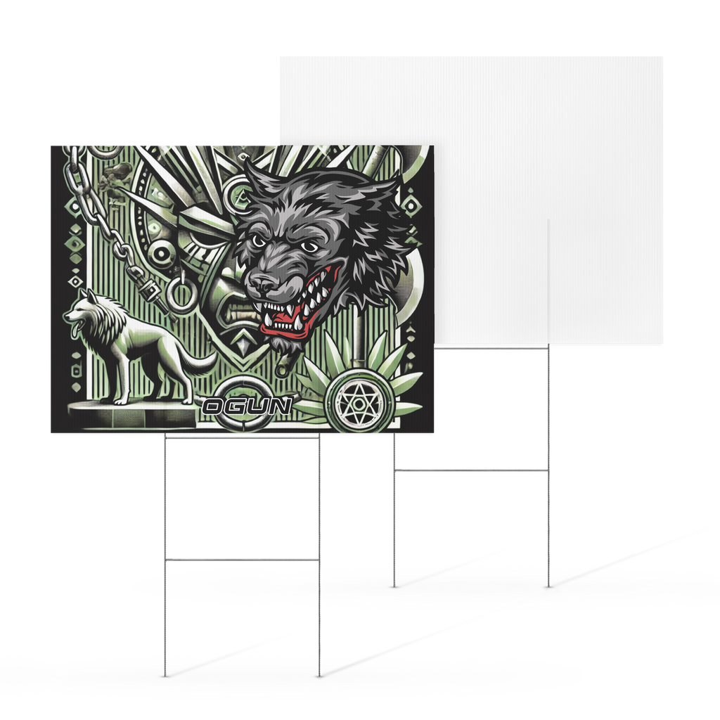 Yard sign OGUN ORISHA  METAL