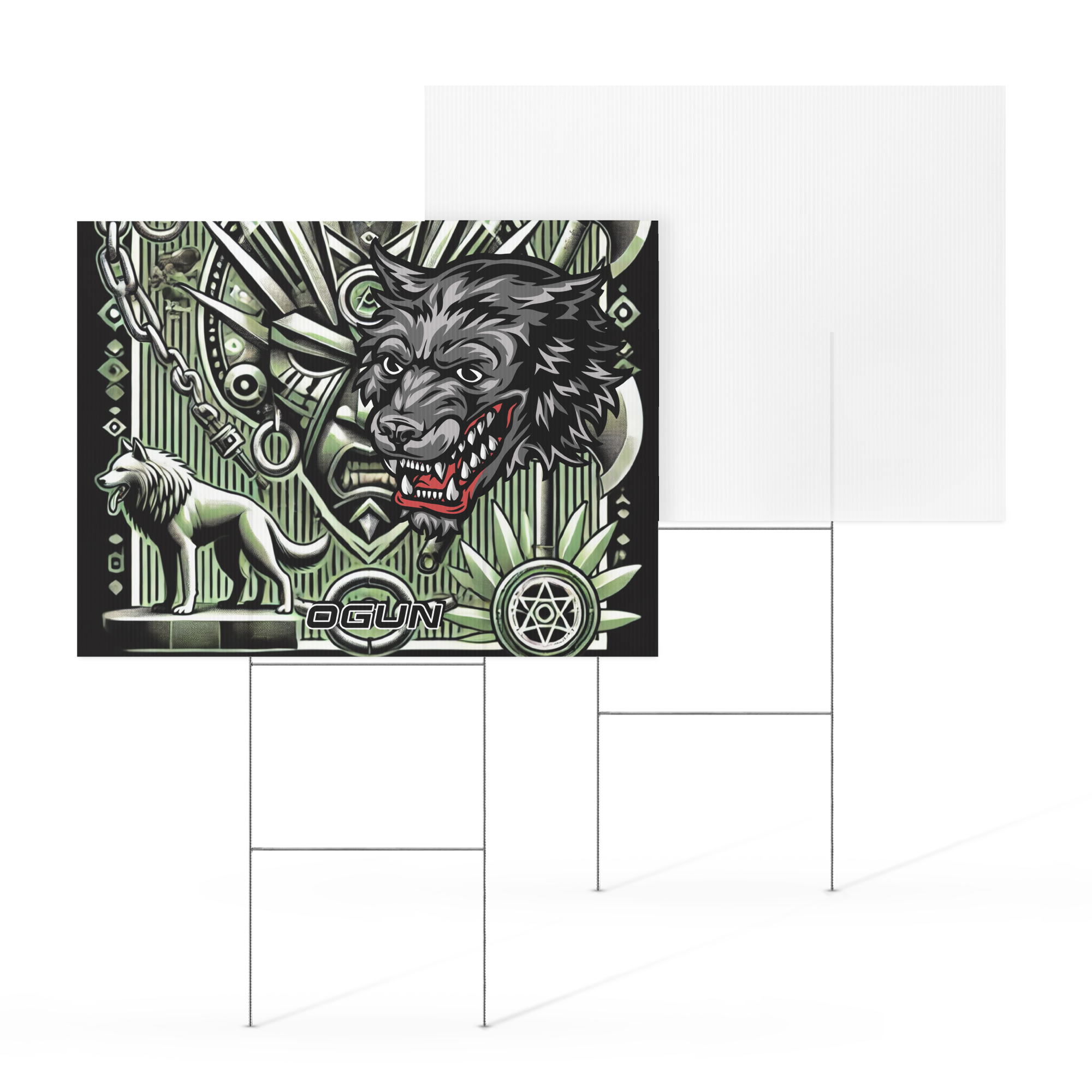 Yard sign OGUN ORISHA  METAL