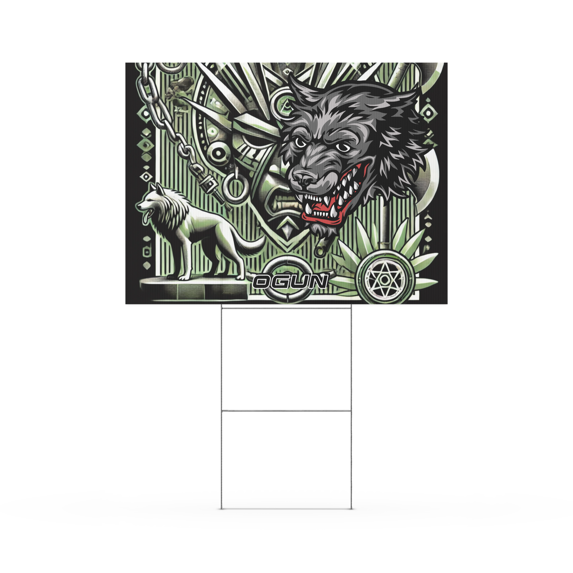 Yard sign OGUN ORISHA  METAL