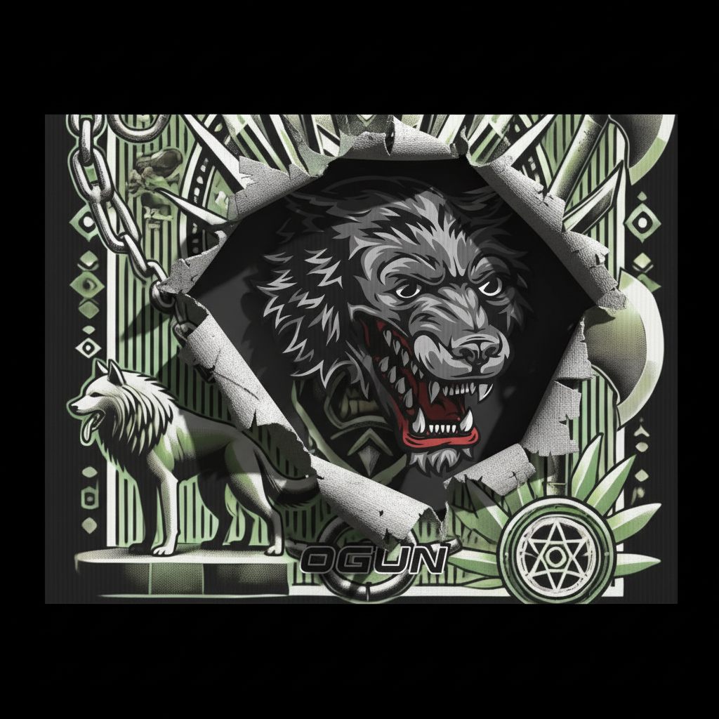 Yard sign OGUN ORISHA  METAL