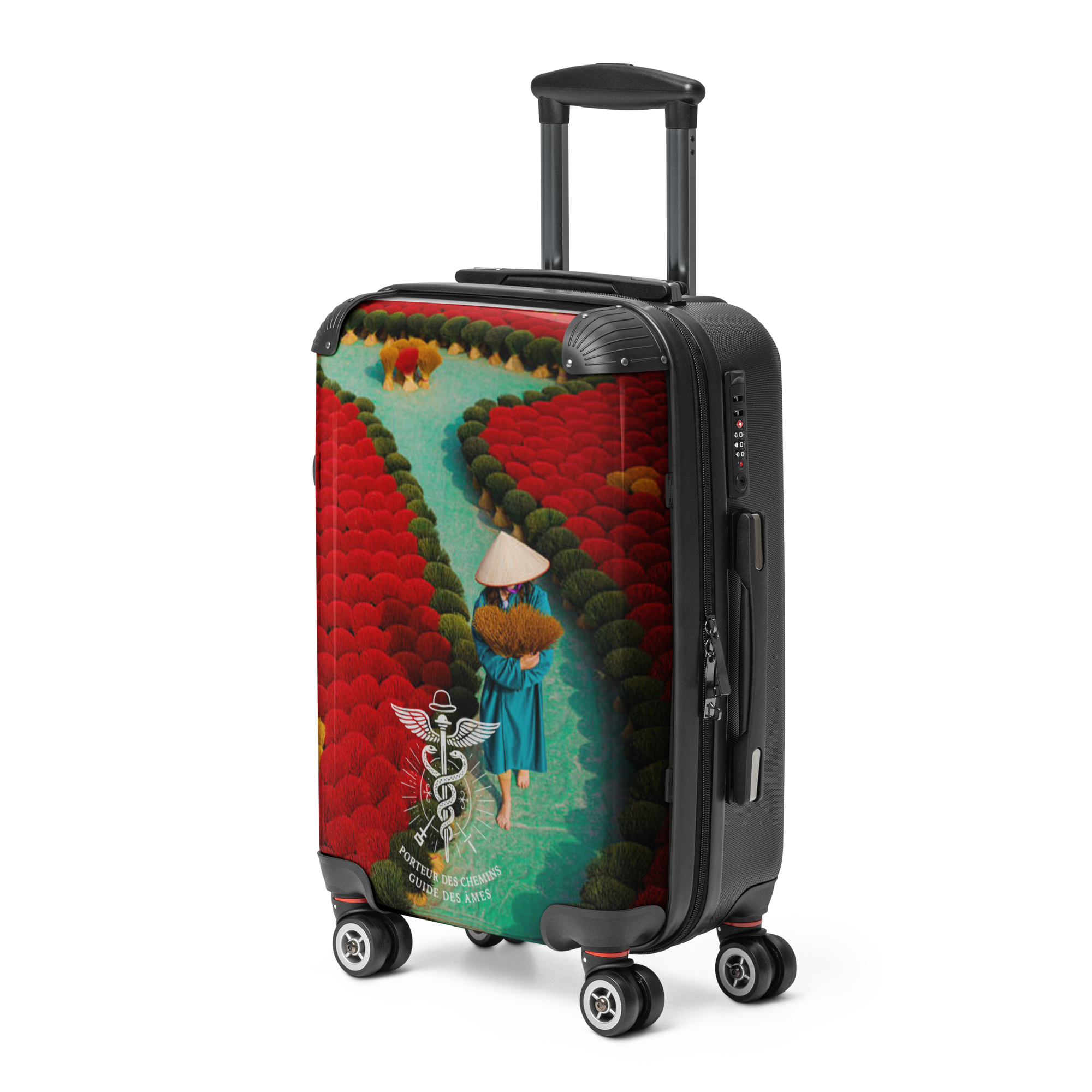 Hard-shell suitcase asia taoisme