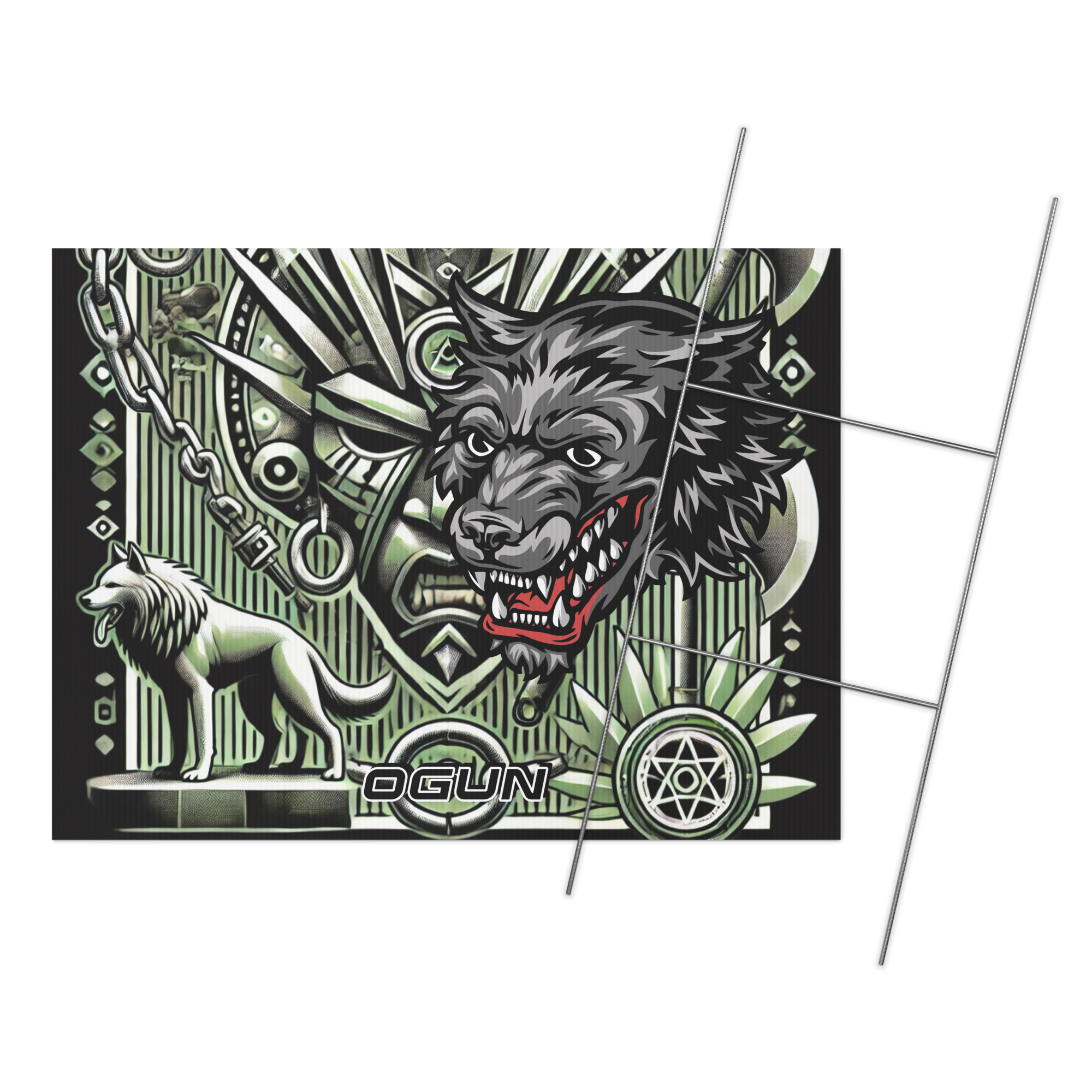 Yard sign OGUN ORISHA  METAL