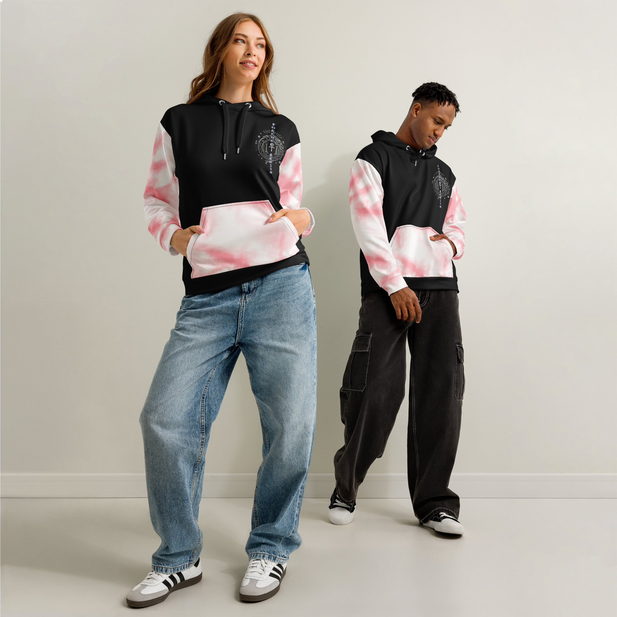 Unisex cotton hoodie ouroboros boho CADUCEUS HERMES