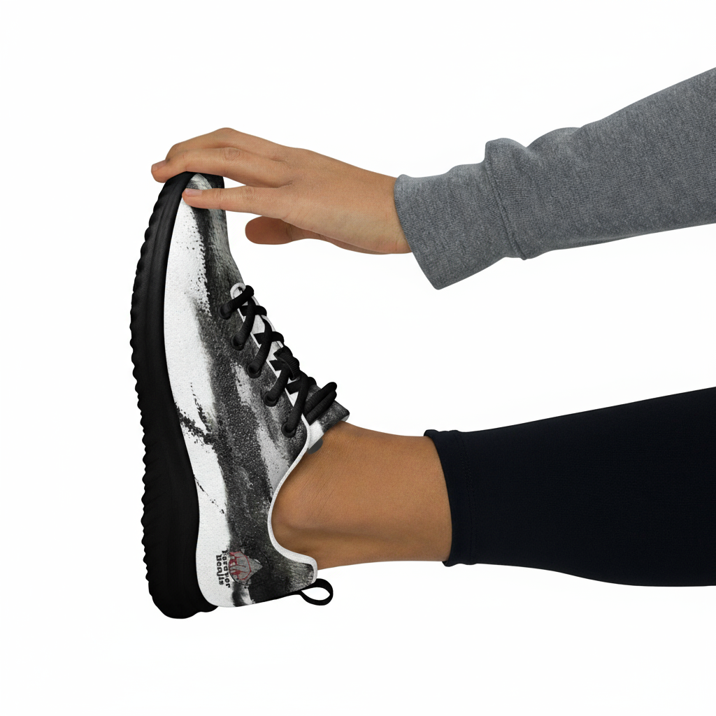 Women’s athletic shoes bear RUNNING